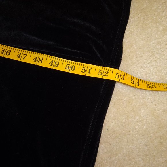 Black full length stretch velvet knit dress Juniors L - Picture 7 of 10